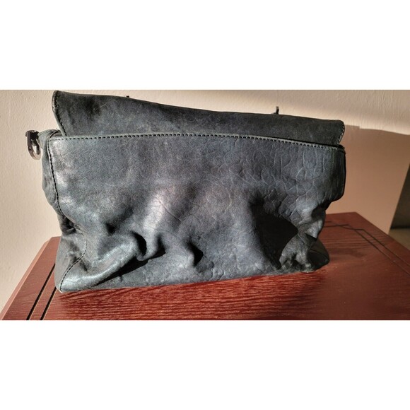 Tory Burch Audra Glazed Leather Black Satchel Bag - Picture 4 of 14